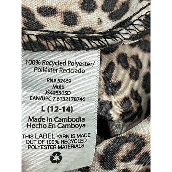 Joyspun Leopard Print Button-Up Satin Shirt L - Picture 11 of 11